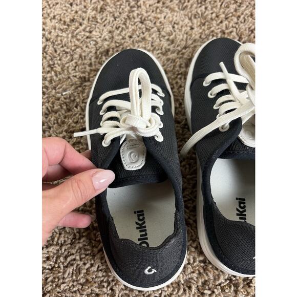 OluKai Pehuea Li Black White Sneakers Size 5 Lightweight Casual Comfort Shoes - Picture 9 of 9